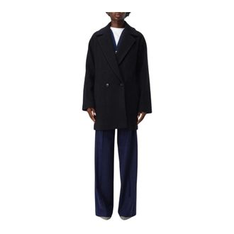 HUGO BOSS Dames, Mantels, Blauw, Maat: 3XL Wol