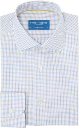 Robert Talbott Reynolds Mini Tattersall Shirt in Contemporary Fit in Golden Poppy at Nordstrom, Size 17.5