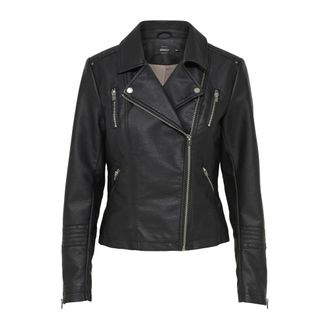 Only Onlgemma Synthetic Leather Jacket - Dames - Zomerjassen - Zwart - S - Leer - Jassen