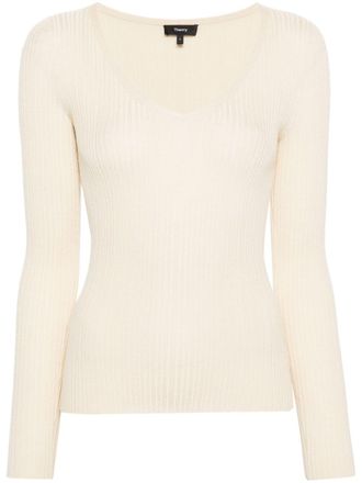 Theory Maglione con scollo a V - Toni neutri