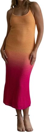 Lulus Lorient Orange & Pink Knit Maxi Dress In Orange/pink
