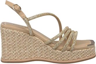 Alma En Pena Esparto Wedge Sandal Tubular Body - Dames - Sleehakken - Bruin - 39 EU - Schoenen