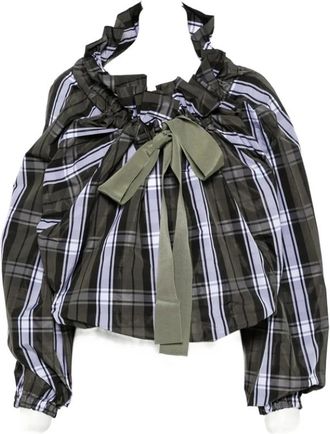 Patou Iconic Bow-Detail Ruffled Blouse - female - Patou - Blouses - Green - 2XS - Blouses & Shirts