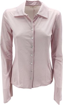 Xacus Micro Pied-de-Poule Jersey Shirt - Dames - Overhemden - Roze - XL - Leer - Overhemden