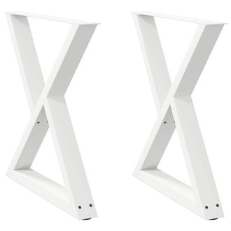 Berkfield Home Dining Table Legs 2 pcs White 70x(72-73.3) cm Steel