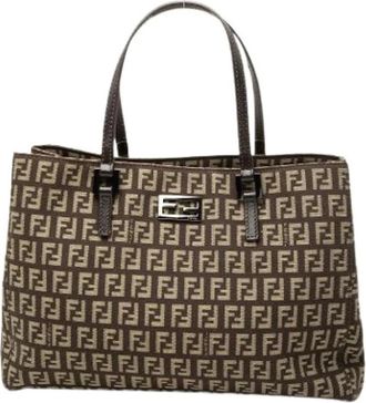 Fendi Borsa Tote Pre-owned in Tela - - Pre-owned - Donna - Marrone - ONE SIZE