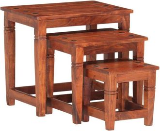 vidaXL Nesting Tables 3 pcs Solid Acacia Wood vidaXL