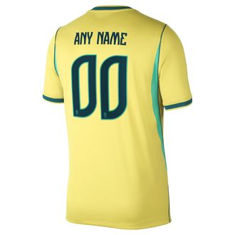 Nike Brazil 2026 Stadium Home Nike Mens Dri-FIT Soccer Replica Custom Jersey By You in Yellow | NN203948234-CUS