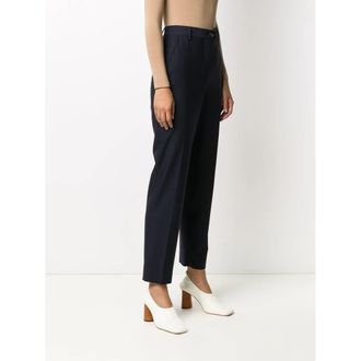 Ferragamo Gancini-Plaque Straight-Leg Trousers - Navy