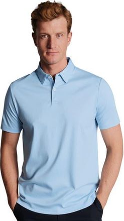 CHARLES TYRWHITT Short Sleeve Jersey Polo in Sky Blue at Nordstrom, Size Xx-Large