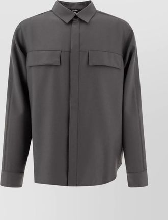 GR10K flap pockets overshirt point collar