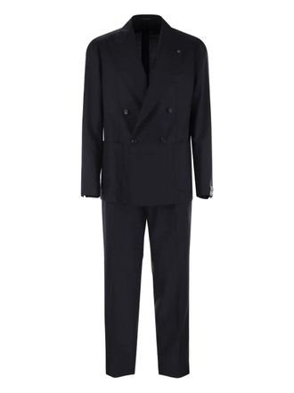 Tagliatore double-breasted patch-pocket suit - Blue