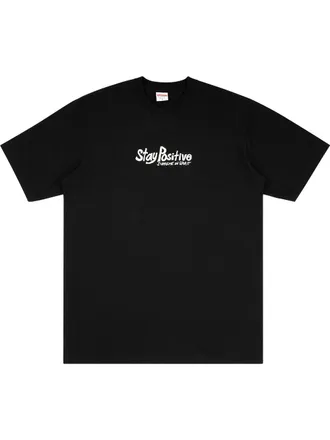 SUPREME Stay Positive T-shirt - men - Cotton - L - Black