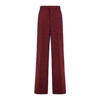Etro Etro, Wide Trousers, female, Red, Size: XS Geometric Print Wide-Leg Trousers
