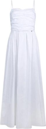 Liu Jo Lange Poplin Jurk - Dames - Maxi kleedjes - Wit - XL - Katoen - Kleedjes