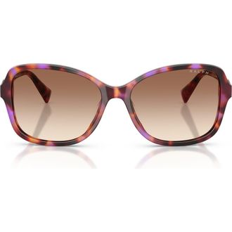 Ralph Lauren 57mm Square Sunglasses in Violet Havana /Gradient Brown at Nordstrom