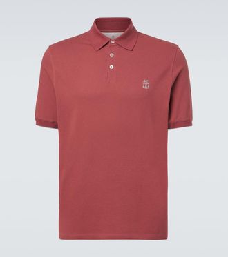 Brunello Cucinelli Polo in cotone piqu&eacute; con logo