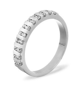 The Diamond Store ELLIE 18KW DIAMOND HALF ETERNITY RING 0.50CT H/SI