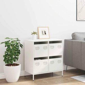 Berkfield Home Sideboard&not;White 68x39x73.5 cm Cold-rolled Steel in White