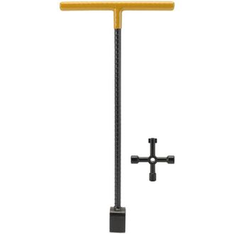 OEM Llave Para Contador De Agua De Acero, Llave De Borde Multifunci&oacute;n Con Mango En T Y Herramienta Multiusos De 4 V&iacute;as Para V&aacute;lvulas Y Grifos, Color Amari