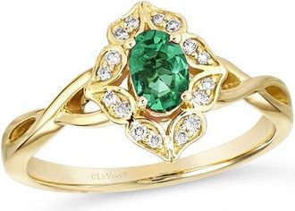 Le Vian 14K 0.40 Ct. Tw. Diamond & New Emerald Ring