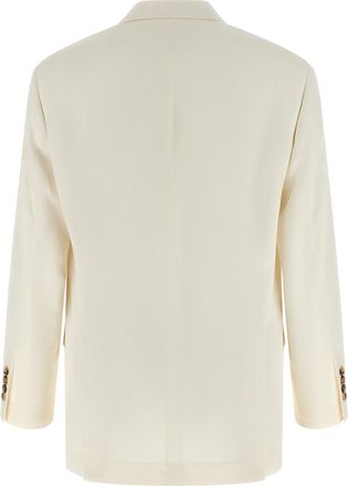 Brunello Cucinelli Mens White Silk Blazer Clothing