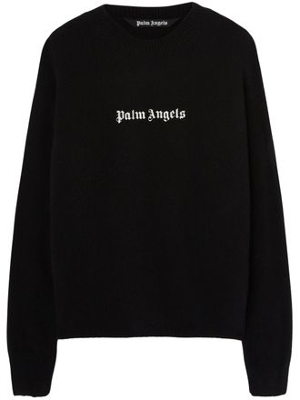 Palm Angels Embroidered Crew Neck Jumper