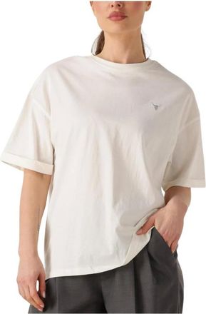 ALIX The Label Alix The Label, Tops, Dames, Wit, L, Denim, Avontuur Gebreid T-shirt voor Vrouwen