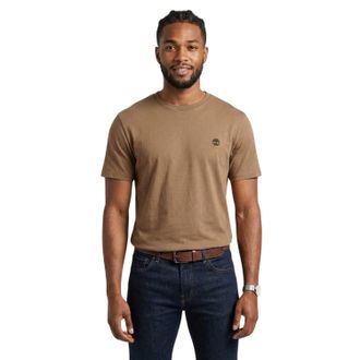 Timberland Heren-T-shirt met ronde hals en River-borduursel (Chocolade Chip)