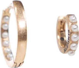 AllSaints Earrings, female, Yellow, Size: ONE SIZE Pearl Beaded Hoop Earring Set