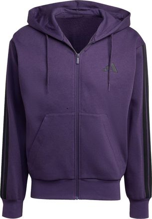 adidas Essential 3-Stripes Fleece Hoodie in Aurora Plum/Black at Nordstrom Rack, Size X-Large