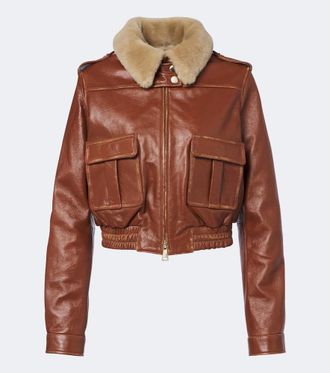 Dorothee Schumacher First Love shearling-trimmed leather jacket