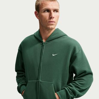 Nike Mens Solo Fleece Full-Zip Hoodie in Green | IX1928-323