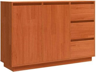 vidaXL Vidaxl - Vitrina con cajón Marrón 111 x 34 x 75 cm Madera maciza de Pino