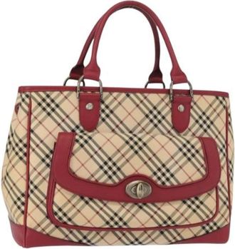 Burberry Pre-owned Handbags, female, Beige, Size: ONE SIZE Pre-owned Canvas Handbag