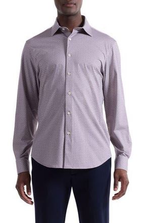 Bugatchi James OoohCotton Diamond Geo Button-Up Shirt in Wood Rose at Nordstrom Rack, Size X-Large