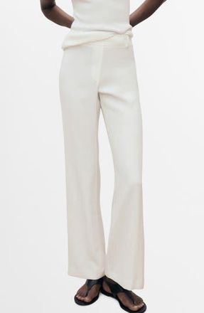 Mango Straight Leg Pants in White at Nordstrom Rack, Size X-Small