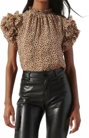 Sugarlips Bailey Cheetah Print Blouse In Brown Multi