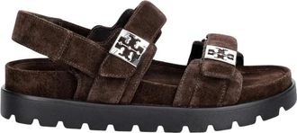 Tory Burch Mellow Sport Sandaal - Dames - Sandalen - Bruin - 36 EU - Leer - Schoenen