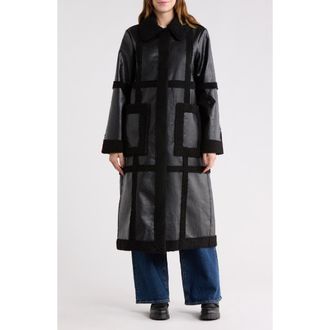 Hutch Ozzie Faux Shearling Trim Coat in Black at Nordstrom Rack, Size Medium