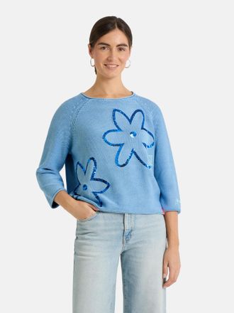 Lieblingsst&uuml;ck Strickpullover LIEBLINGSST&Uuml;CK AuriL, Damen, Gr. 34, skyblau, Strick, Obermaterial: 100% Baumwolle, unifarben, h&uuml;ftlang, Rundhals, Raglan&auml;rmel Rollsaum