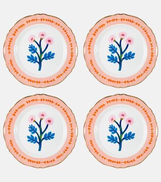 BITOSSI HOME Botanica set of 4 porcelain dinner plates