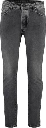 Palm Angels Logo Denim Straight Leg Jeans - Heren - Slim Fit Jeans - Grijs - W30 - Denim - Jeans