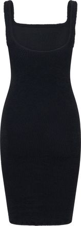 Hunza G Womens Midi Dress Square Neck Black Polyamide