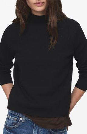 Mango Funnel Neck Sweater in Black at Nordstrom Rack, Size X-Small