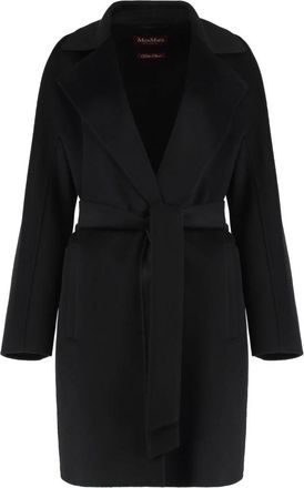 Max Mara Msttenore Midi Jas - Dames - Jas met riem - Zwart - M - Wol - Jassen