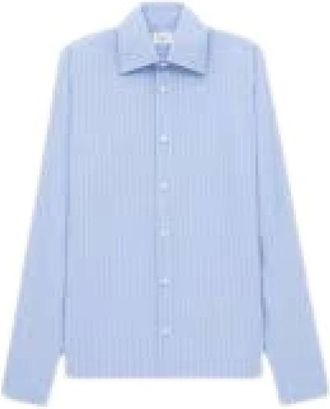 Saint Laurent Overhemden, Dames, Blauw, M, Katoen, Cassandre Shirt