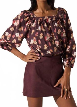 Astr Laudine Faux Suede Mini Skirt In Plum