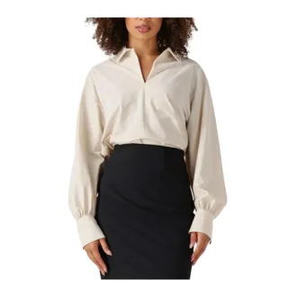 JapanTKY Japan Tky, Overhemden, Dames, Beige, S, Wol, Dames Blouses Sotoko