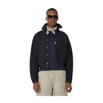 Ader Error Jassen, Heren, Blauw, L, Katoen, Panelled Bomber Jacket